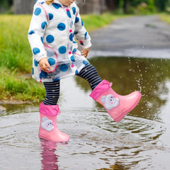 Kids Rain Boots for Boys Girls Waterproof Cute Rabbit Rain Shoes Toddler Rain Boots Non Slip Rubber Boots