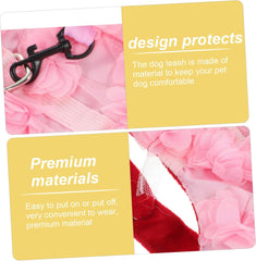 FRCOLOR Stereo Flower Traction Chest Strap for Dogs Breathable Cute Design Pet Harness with Random Colors for Spring Summer Walks