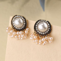 Contemporary Gold Jewelry for Women Artisan Tassel Dangle Metallic Stud Accessories