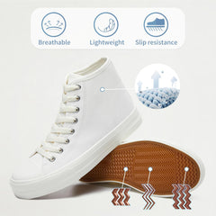 Uoidru High Top Sneakers for Women Canvas Shoes White Canvas High Tops Women Casual Shoes Lace Up Fashion Sneakers