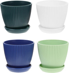 KESYOO 4pcs Decorative Plastic Planters Flowerpots with Elegant Design for Indoor and Outdoor Gardening for Succulent Plants Home and Office Decor