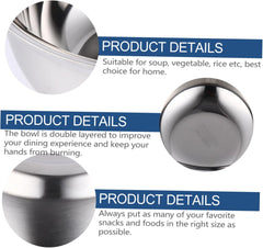 Healthy Stainless Steel Insulated Bowls for Boys and Girls Shatterproof Boy Girl Dining for Rice Soup and Snacks Safe and Bowls