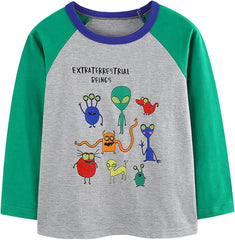 Boys Girls Toddler Cotton T-Shirt | Funny Graphic Long Sleeve Tee | Soft Round Neck Pullover Top Casual Undershirt