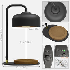 Candle Warmer Lamp with Timer, Electric Candle Warmer Lamp for Jar Candles, Candle Lamp Warmer with 2 Halogen Bulbs (White)