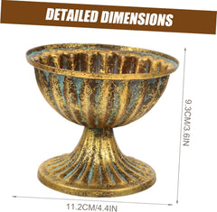 Generic Retro Iron Art Flower Pot Antique Wedding Vase for Hotel and Office Decoration Stylish Striped Planter for Floral Arrangements