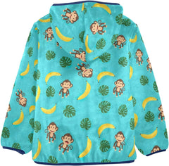 CHIFIGNO Cartoon Monkeys Cute Toddler Zip up Hoodie Fleece Outerwear Jackets for Fall Winter 3T