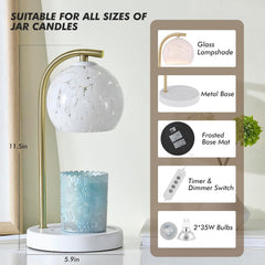 Candle Warmer Lamp Gifts for Women - Dimmable Scented Wax Melt Warmer with Timer - Housewarming Gifts for Home Bedroom Decor, Xmas Birthday Gifts for Mom, 2 Bulbs, White