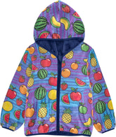 CHIFIGNO Colorful Fruit Toddler Boys Polar Fleece Lined Winter Jacket, Toddler Boy Sweatshirt with Hooded 3T