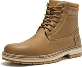 Athlefit Casual Men's Hiking Boots Fashion Lace up Combat Boots Low Heel Comfortable Ankle Booties