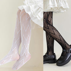 Girls Pantyhose Solid Tights Fashionable Long Stockings With Unique Pattern For Daily Party Performances Party Tights