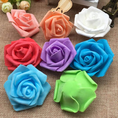 25/50/100Pcs Artificial Plants Decoration PE Foam Rose Flowers Head DIY Wedding Home Room Decor Purple 50pcs