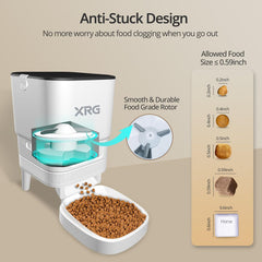 Automatic Cat Feeder WiFi,Auto Dog Feeder Double Anti-Blocking,WiFi Timed Cat Feeder 10-Meal A Day,Dog Food Dispenser Dual Power with 10s Voice Recorder,Cat Food Dispenser Easy Install & Clean,Black