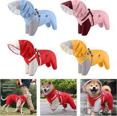 Adjustable Hoods Dog Rain Coat Outdoor Rain Jackets for Small to Large Breeds Outdoor Use Weather Dog Ra