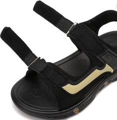 Boys Open Toe Sandals Adjustable Double Buckle Strap Shoes Rubber Anti-Slip Lightweight Breathable Sports Sandals