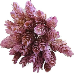 6Pcs/Bundle Fake Green Plant Artificial Plastic Flowers for Christmas Wedding Home Table Decorative DIY Candy Gift Box(Dark Green)