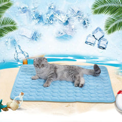 Chillywoof- Chillywoof Dog Cooling Mat,Kittra Cooling Mat for Cats,Kittra Blanket Indoor,Cool and Healthy Cool Bed for Cats (Brown,XS(15.7 * 11.8in))