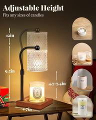 2 Pack Candle Warmer Lamp with Timer Dimmer Adjustable Height, Birthday Gifts for Women, House Warming New Home Decor Gifts for Mom, Electric Wax Warmer for Jar Candles, Amber