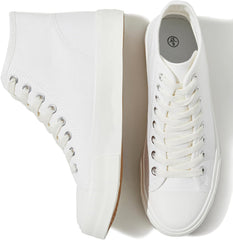 Uoidru High Top Sneakers for Women Canvas Shoes White Canvas High Tops Women Casual Shoes Lace Up Fashion Sneakers