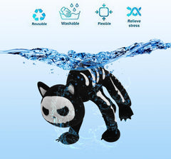 Halloween Stuffed Plush Toy, Skeleton Black Cat Stuffed Animal Plush Pillow, Black Cat Plushie Toys Gifts for Kids Adults Birthday Halloween Home Decor