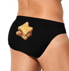 Bread Toast Men's Swimsuit Brief Beach Shorts Bikini Swimwear Sexy Swimming Trunks