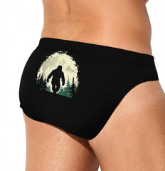 Big Foot Forest Moon Men's Swimsuit Brief Beach Shorts Bikini Swimwear Sexy Swimming Trunks