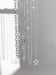 Silver Necklace for Women Chunky Layered Necklaces Gothic Jewelry