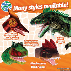 12" T-Rex Puppet - Dinosaur Stuffed Animal Puppets Toys for Kids, Soft Plush Dino Puppet, Dinosaur Birthday Party Roleplay, (Green 12")