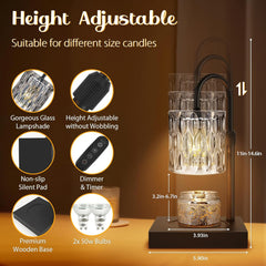 Candle Warmer Lamp with Timer, Electric Candle Warmer for Jar Candles, House Warming Gifts New Home Bedroom Decor, Wax Melt Warmer with 2 Bulbs, Gold