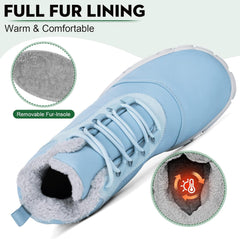 Hike Winter Footwear Barefoot Boots Mens Womens, Waterproof Winter Snow Boots, Warm Ankle Booties, Wide Toe Barefoot Hiking Boots, Non-Slip Zero Drop Sole Hike Shoes for Hiking Walking Outdoor