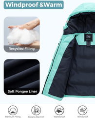 ZSHOW Girls' Lightweight Puffer Jacket Warm Hooded Winter Coat Quilted Outerwear Jacket