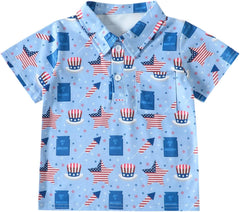 Boys Summer Clothes 8 Toddler Boys Girls Short Sleeve Independence Day 4 of July Kids Tops T Shirt with Infant