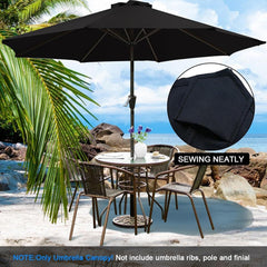 6.5ft 9ft 10ft Outdoor Patio Umbrella Replacement Canopy, 6 Ribs 8 Ribs Umbrella Canopy Cover Replacement Fabric, Parasol Top Cover Replacement UV Protective Fabric, Canopy Only(Coffee,6.5FT(6-ribs))
