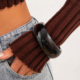 Trendy Resin Chunky Bangles for Women Colorful Acrylic Irregular Cuff Bracelets