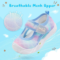 L-RUN Toddler Sandals Summer Boys Girls Adjustable Kids Sandal with Hook Loop Closed-Toe Lightweight Outdoor Sport Sandals