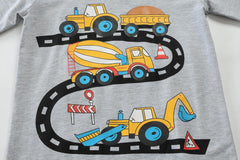 Little Boys Pajamas Fire Truck Kids Train 2 Piece Pjs Dinosaur Sleepwear Toddler Boy Tractor Clothes Sets 2-7 Years