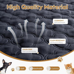 100% Double-Sided Waterproof Blanket, Couch Cover for Dogs Washable, Reversible Dog Bed Cover, Couch Furniture Protector. (Dark&Light Grey, 40 X 50 Inch - 1 Pack)