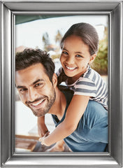 Malden International Designs Concourse Pewter Metal Picture Frame, 5x6, Silver