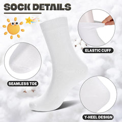 6 Pairs Unisex Kids Socks for Boys Girls Cotton Crew Dress Socks Casual Basic