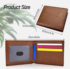 Bi-fold Men Wallet, PU Material Credit Card Holder Wallet, Lightweight Men's Slim Wallet for Working, Shopping, Travelling(Black)