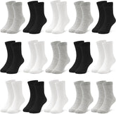 15 Pairs Toddler Socks Kids Crew Mid Calf Dress Socks for Boys Girls Children 1-13 Years