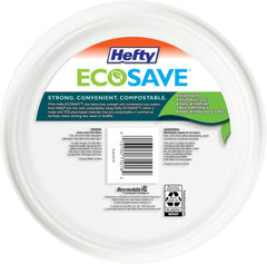 Hefty ECOSAVE Compostable Paper Plates, 10-1/8 Inch, 16 Count