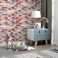 Anmon Red Brick Wallpaper Peel and Stick 17.7" x 118", Brick Wallpaper 3D Look Self Adhesive Faux Contact Paper, Removable Vinyl Roll Wall Paper for Walls Backsplash Home Decoration