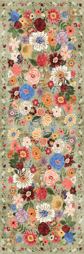 Area Rugs 24x17 Inch Home Decor Entry Rug, Small Door Mat Bath Mats for Bathroom, Non Slip Floral Low Pile Tub Mat for Sink Shower Doorway Tub Kitchen Sink(2 x 1.4 ft, Black Lawn)