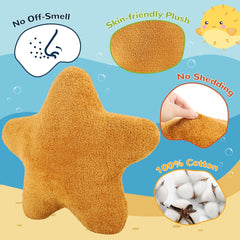 Starfish Chicken Nugget Plush, Stuffed Starfish Animal Plush Toy, Super Soft Chicken Nuggets Pillow for Boys and Girls Room