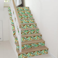 Gold Leopard Wallpaper Peel and Stick Jungle Animal Cheetah Print Wall Paper Removable Self Adhesive Kids Wallpaper 12"x100" Tropical Green Leaf Contact Paper for Cabinets Countertops Walls