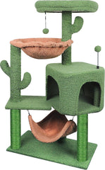 YUNIQUE Cat Tree with Cat Condo and Big Hammock, Grey
