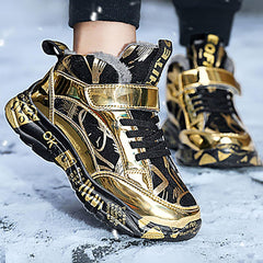 Boys Snow Boots Winter Waterproof Slip Resistant Sneakers Faux Fur Lined Winter Boots Cold Weather Shoes