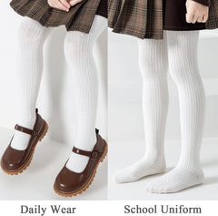 Girls Tights Toddler Seamless Plain/Cable Knit Leggings Stockings 2/3 Pack Cotton Pantyhose Pants for 2-8 Years