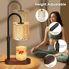 Candle Warmer Lamp, Candle Warmer Lamp with Timer, Wax Warmer with RGB Light and Dimmer, Height Adjustable - Perfect Housewarming Gift for Mom and Women