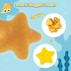 Starfish Chicken Nugget Plush, Stuffed Starfish Animal Plush Toy, Super Soft Chicken Nuggets Pillow for Boys and Girls Room